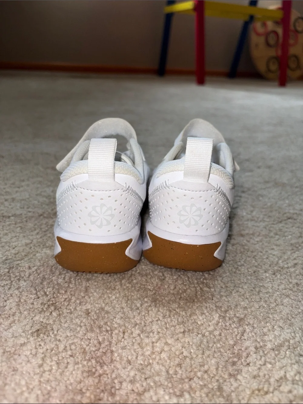 Brand New Nike Kids White Sneakers with Gum Outsole